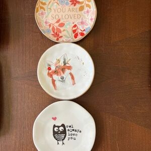 Set of Decorative Ceramic Dishes & Vase – Owls & Fox Theme
